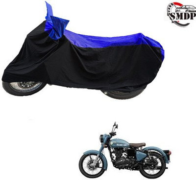 SMDP Two Wheeler Cover for Royal Enfield(Classic 350, Blue, Black)
