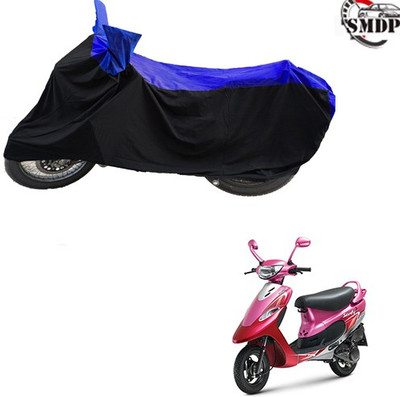 SMDP Two Wheeler Cover for TVS(Scooty Pep+, Blue, Black)
