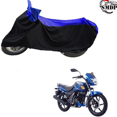 SMDP Two Wheeler Cover for TVS(Flame SR125, Blue, Black)
