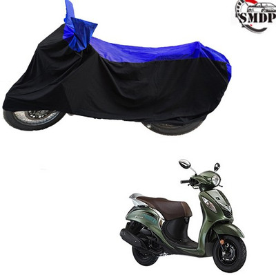 SMDP Two Wheeler Cover for Yamaha(Fascino, Blue, Black)