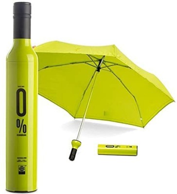 Fixoria Windproof Double Layer Umbrella With Bottle Cover Umbrella For UV Protection & Rain Umbrella For Men & Women Umbrella(Yellow)