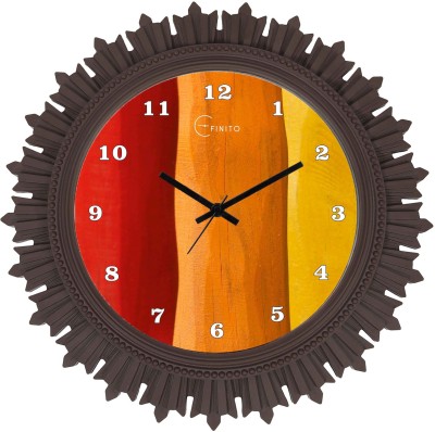 Efinito Analog 46 cm X 46 cm Wall Clock(Brown, With Glass, Standard)