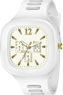 SPLAZOS Milar UNIQUE ANALOG SQUARE WHITE DIAL STYLISH DESIGNER Analog Watch  - For Boys