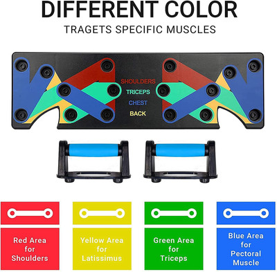 FIT4HEAL Push-up Board, 9 in 1 Body Building Push Up Rack Board Push-up Support Push-up Bar