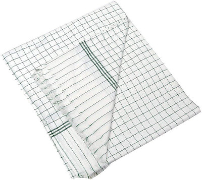 COZYEXPORTS Checkered Single Top Sheet for  AC Room(Cotton, Green & White)