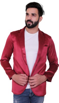 FABIFORNIA Solid Single Breasted Casual, Festive, Festive & Wedding, Formal, Party, Wedding Men Blazer(Red)