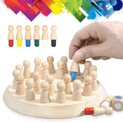 Chocozone Wooden Memory Chess Board Game Educational Toys for 5 years + girls and boys Memory Building Toys Educational Board Games
