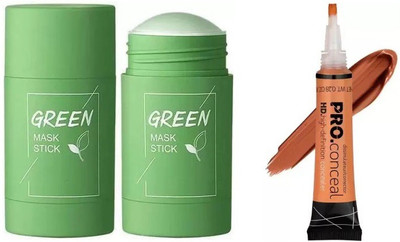 AYANT Green Tea Mud Mask Deep Cleaning Oil Control Moisturizing Hydrating Skin Rotating Cream Mask Stick Mud Clay Mask (40 g) With Orange Concealer To Hide Dark Spot On Face Makeup(2 Items in the set) AYANT Green Tea Mud Mask Deep Cleaning Oil Control Moisturizing Hydrating Skin Rotating Cream Mask Stick Mud Clay Mask (40 g) With Orange Concealer To Hide Dark Spot On Face Makeup(2 Items in the set)