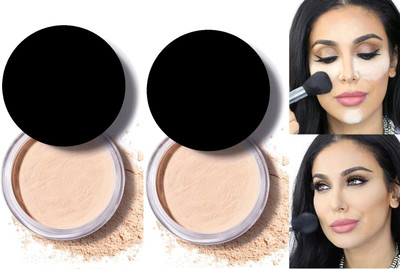 tanvi27 ultra smooth smudge proof fine loose powder pack of 2 Compact(soft ivory, 24 g)