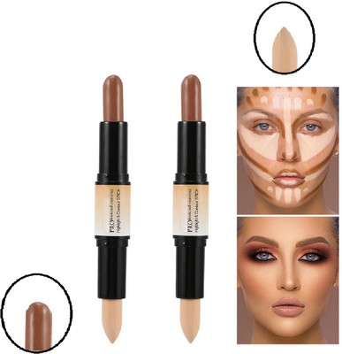 ADJD 3D Makeup Contour Highlight Stick Double-ended Contouring Highlighter Concealer Pen IVORY Concealer(MULTI LORE, 8 g)