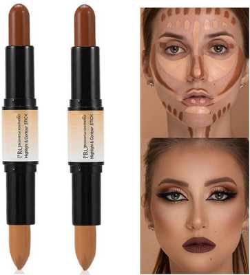 ADJD 2in1 Makeup Contour Highlight Stick Double-ended Contouring Highlighter  Concealer(MULTI LORE, 8 g)