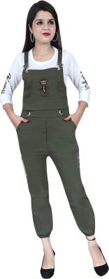 Eishit Creations Women Dark Green Dungaree