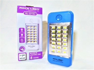 Rocklight RL-221SU Solar Rechargable 21 LED with PowerBank USB Charging Point 1 hrs Lantern Emergency Light(Blue)