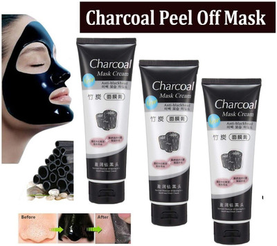 ADJD Charcoal Peel Off Face Mask for Acne and Wrinkles Combo OF 3(390 g)