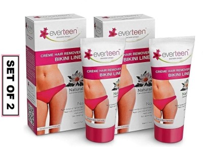 everteen Crème Hair Remover Bikini Line (Natural Camomile Extract) Each 50g Pack of 2 Cream(100 g, Set of 2)