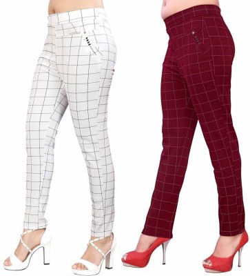 Taimoor Sales White Jegging(Checkered)