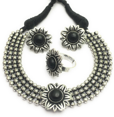 Sasitrends Brass Silver Jewellery Set(Pack of 1)