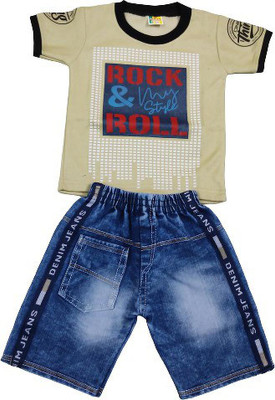 PK Collection Baby Boys Casual T-shirt Jeans(beige)