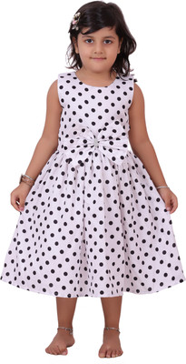 Naz Mannat fashion Girls Midi/Knee Length Casual Dress(Black, Sleeveless)