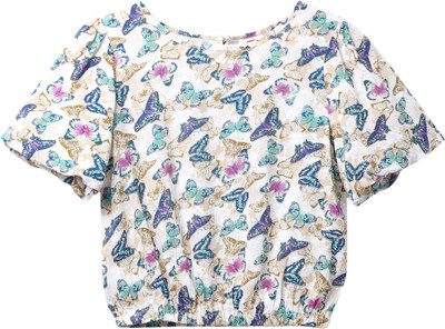Cub McPaws Girls Casual Rayon Top(Multicolor, Pack of 1)