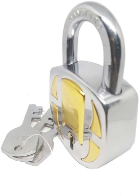 Unikkus Premium Quality half round lock and key for home, shop room, Size 67 MM padlock Padlock(Silver)