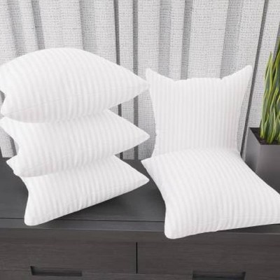 ZLXO Luxurious Comfort Microfibre Solid Cushion Pack of 5(White)