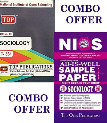 Nios Top Sociology 331 Combo Guide Book Get Free Sample Papers All Is Well EM(Paperback, Top Publication, The Open Publication)