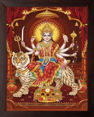 DARVIN DURGA MAA PHOTO FRAME | DURGA MAA PAINTING | DURGA MAA PHOTO FRAME FOR POOJAN Religious Frame