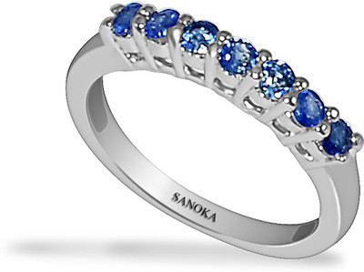 Sanoka Sterling Silver Sapphire Silver Plated Ring