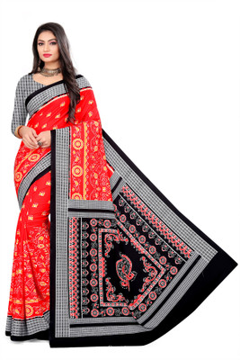 Vardan PRINTS Digital Print Bollywood Crepe Saree(Orange)