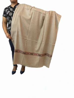 Zaria Fabs Wool Checkered Women Shawl(Beige)