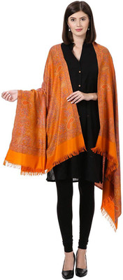 BE SWADESHI Wool Embroidered Women Shawl(Gold)
