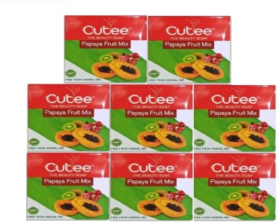 Cutee The Beauty Soap Papaya Fruit Mix - 8 x 100g Packs(8 x 100 g)