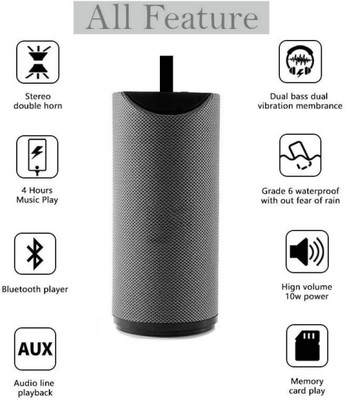 ATIASRAMA New 10 W Bluetooth Speaker(Grey, Stereo Channel)