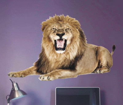 Jagvii 72 cm Lion Self Adhesive Sticker(Pack of 1)