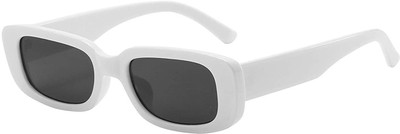 Jubilant Rectangular, Retro Square Sunglasses(For Men & Women, Grey)