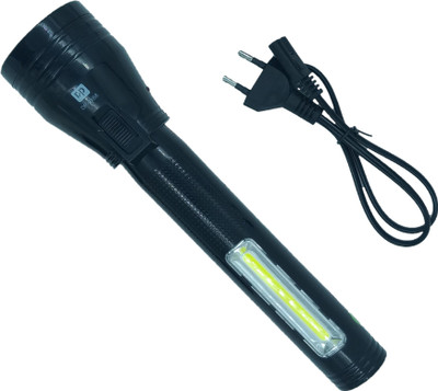 JK Sales LED RECHARGEABLE TORCH10W Torch. 15W Emergency light Torch/Emergency light. Power charging plug. Torch(Black, 14 cm, Rechargeable)