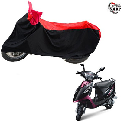 SMDP Two Wheeler Cover for TVS(Scooty Streak, Red, Black)