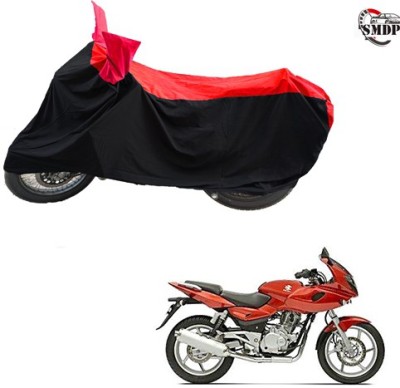 SMDP Two Wheeler Cover for Bajaj(Pulsar 220 DTS-i, Red, Black)