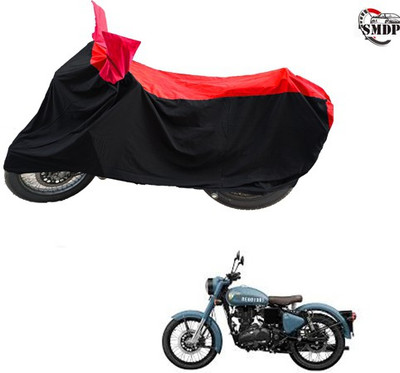 SMDP Two Wheeler Cover for Royal Enfield(Classic 350, Red, Black)