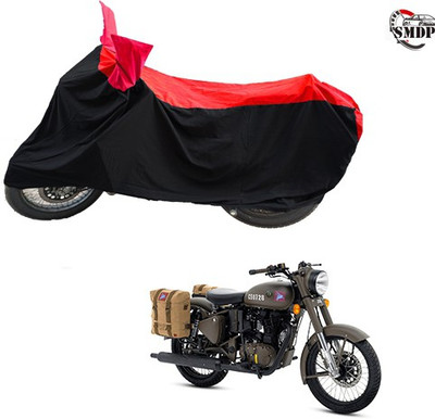 SMDP Two Wheeler Cover for Royal Enfield(Classic 500, Red, Black)