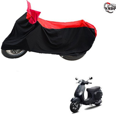 SMDP Two Wheeler Cover for Piaggio(Vespa LX, Red, Black)