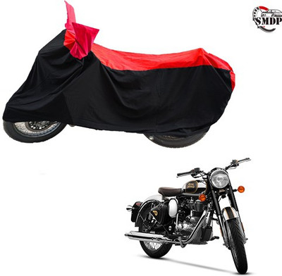SMDP Two Wheeler Cover for Royal Enfield(Classic Chrome, Red, Black)