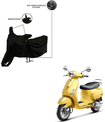 Trader's Stop Two Wheeler Cover for Vespa(Vespa VXL 125, Black)