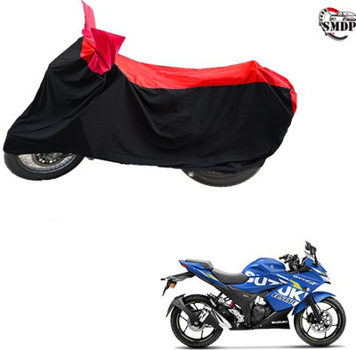 SMDP Two Wheeler Cover for Suzuki(Gixxer SF, Red, Black)