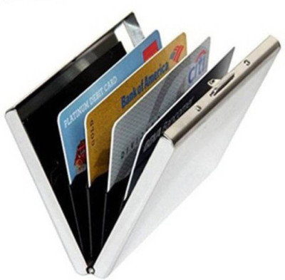 yatee jewel collection Exclusive Silver |Water-Resistant Stainless Steel Wallet For Men & Women| 6 Card Holder ,Stainless Steel Front Pocket Business Credit Debit 6 Card Holder (Set of 1, Silver)TM-04 D 6 Card Holder(Set of 1, Silver)