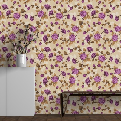 Imagine Printing Solutions Floral & Botanical Purple Wallpaper(318 cm x 40 cm)