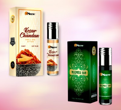 MEENA KESAR CHANDAN & MAJMUA 169 COMBO(PACK OF 2) Floral Attar(Floral, Natural, Saffron, Sandalwood)