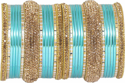 ZULKA Metal Zircon Bangle Set(Pack of 30)