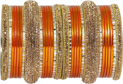 ZULKA Metal Zircon Bangle Set(Pack of 30)
